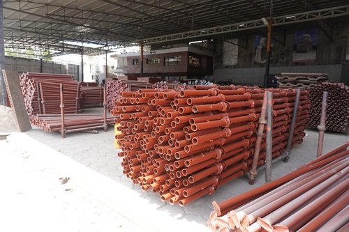 A high-quality MS scaffolding system used to support construction work, ensuring safety, stability, and efficiency on site.